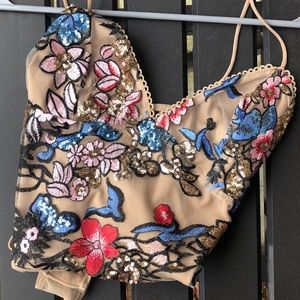 Top Shop Sparkly Body Suit